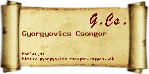 Gyorgyovics Csongor névjegykártya